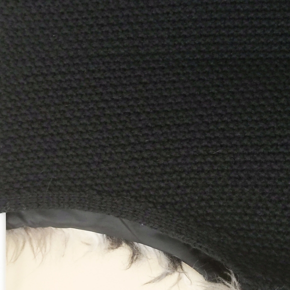 Almost Famous Faux Fur Open Cardigan Sweater Vest M White Black Vegan - Picture 6 of 16